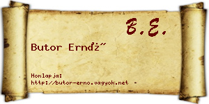 Butor Ernő névjegykártya